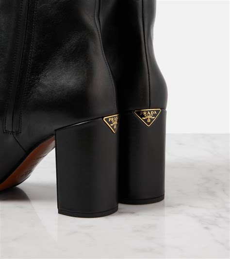 prada logo leather ankle boots|prada snakeskin boots.